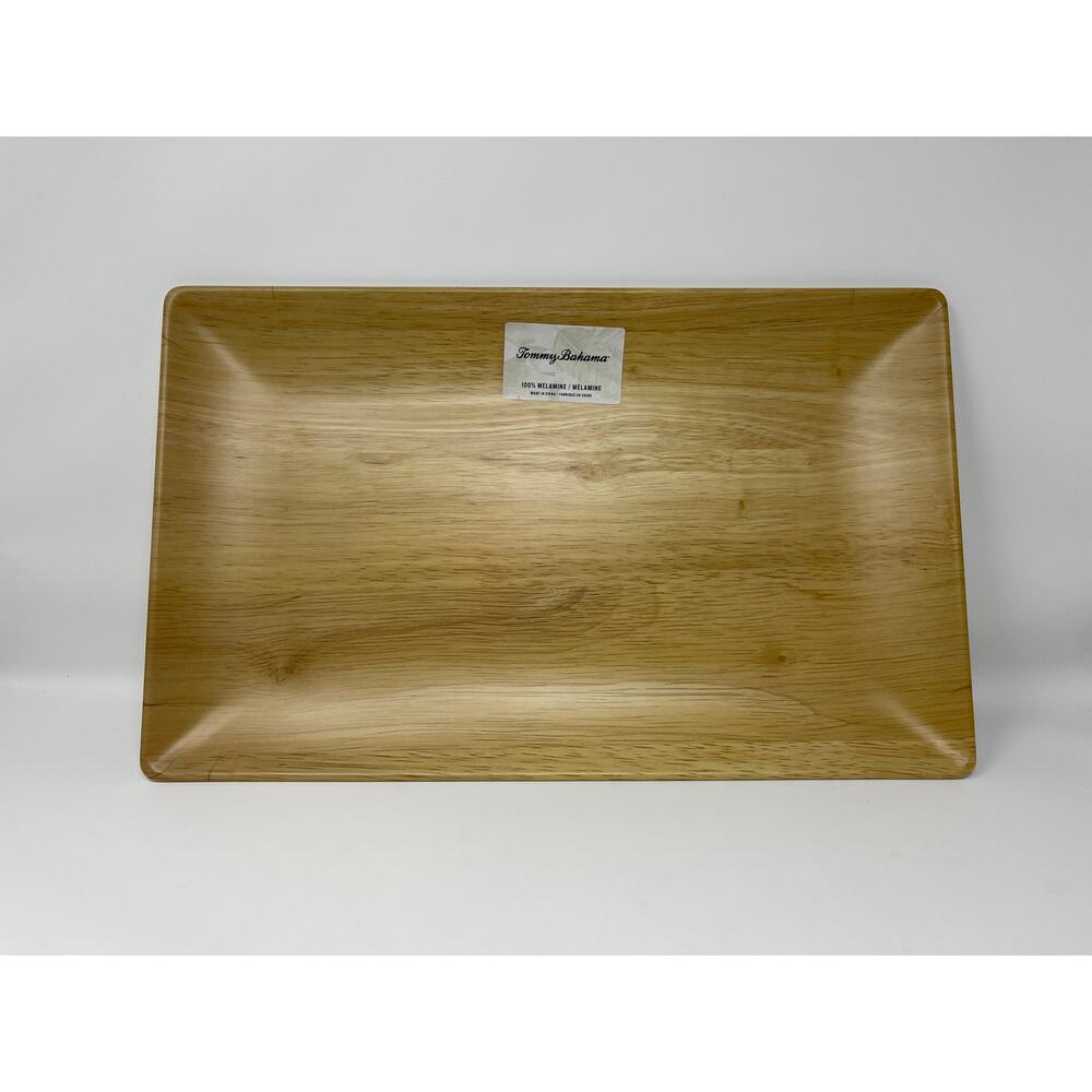 Tommy Bahama Melamine Large Platter Light Woodgrain NEW